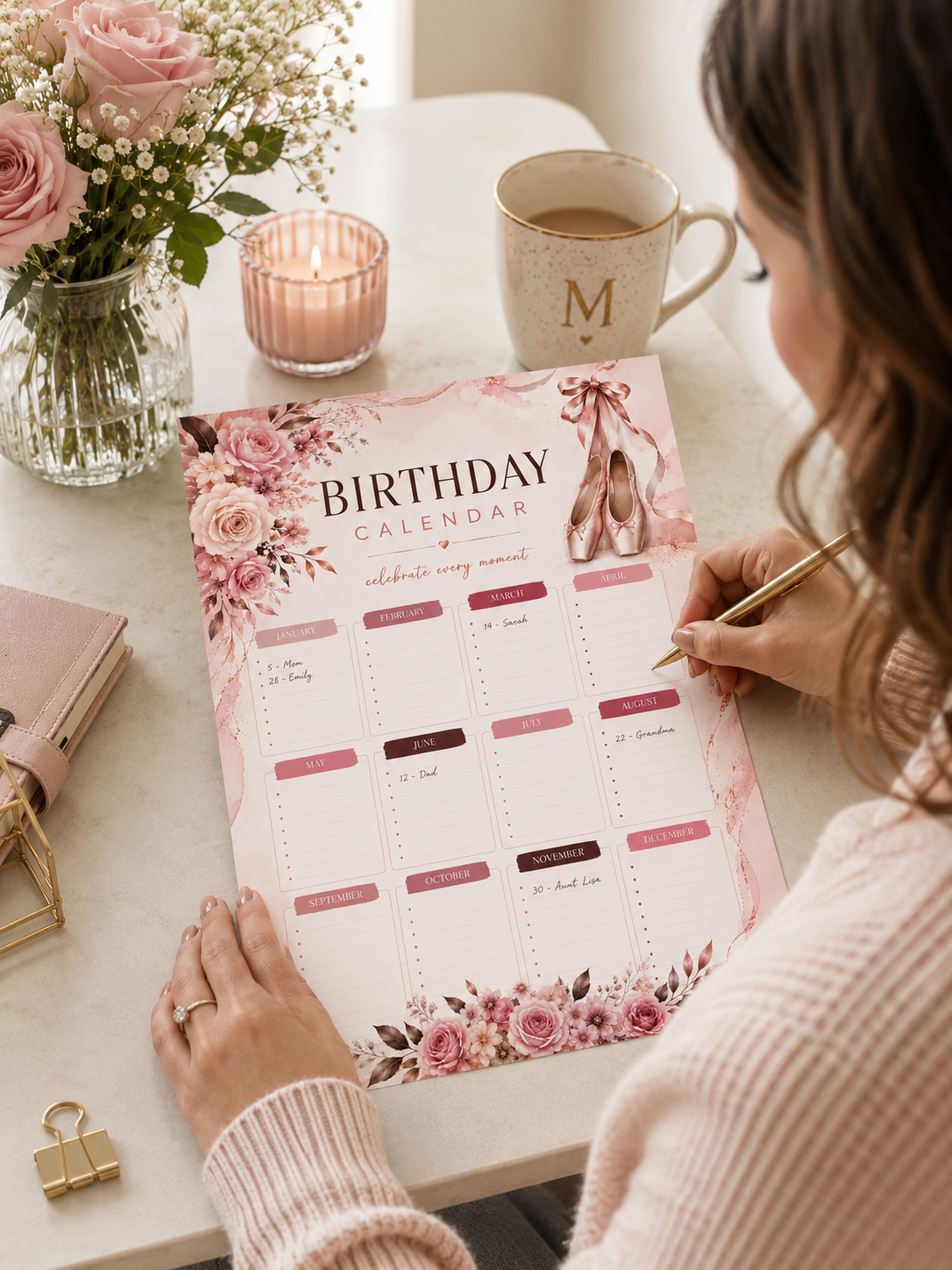 Dance Themed Birthday Calendar
