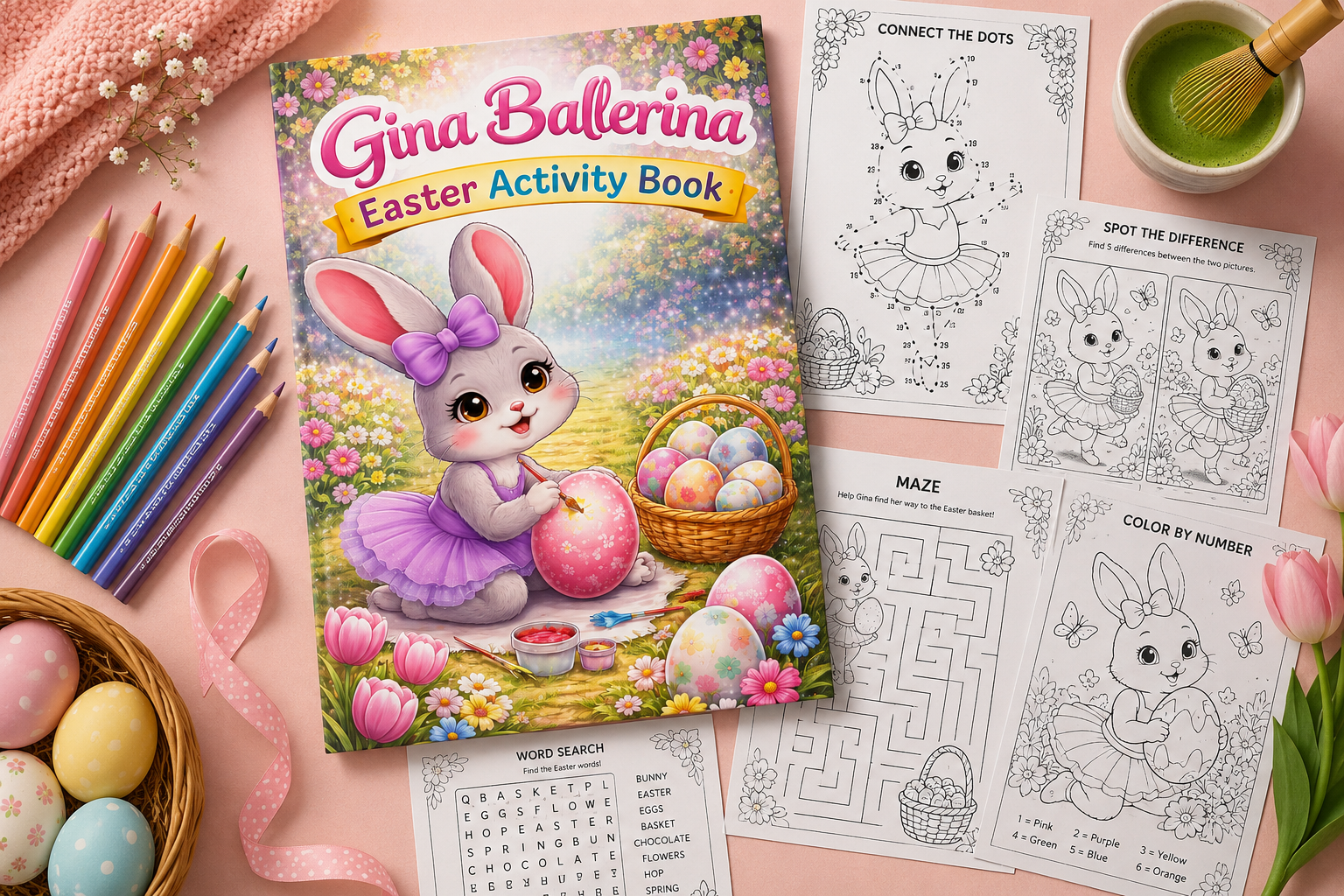Gina Ballerina Easter Bunny Coloring & Activity Book