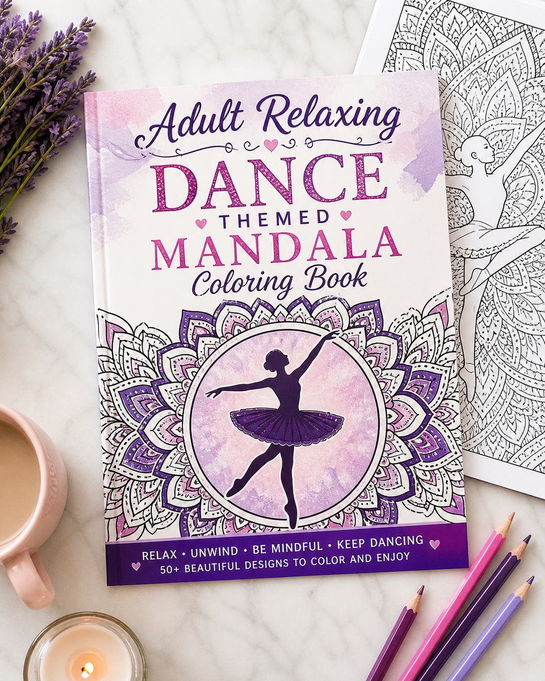 Adult Relaxing Dance Themed Mandala Coloring Book